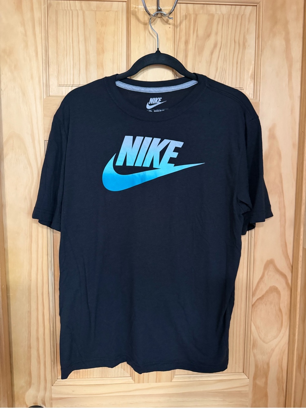 Nike Black Short Sleeve Tee with Teal-to-Aqua Logo